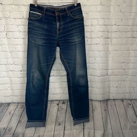 Alberto 'Bike' Regular Slim Fit Men's Blue Denim Jeans Size 32x34 Cycling Jeans - Picture 7 of 11